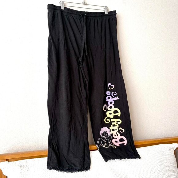 2011 Betty Boop Black Pajamas Sleep Pants Women's XL - Picture 1 of 5